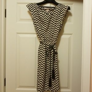 Black and white chevron dress